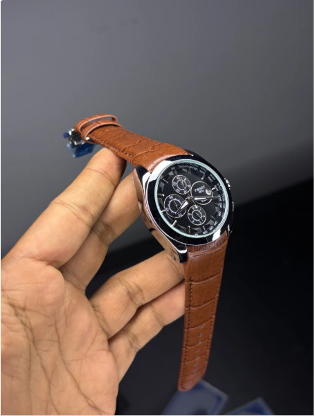 Tsot Leather Strap Chronograph Watch