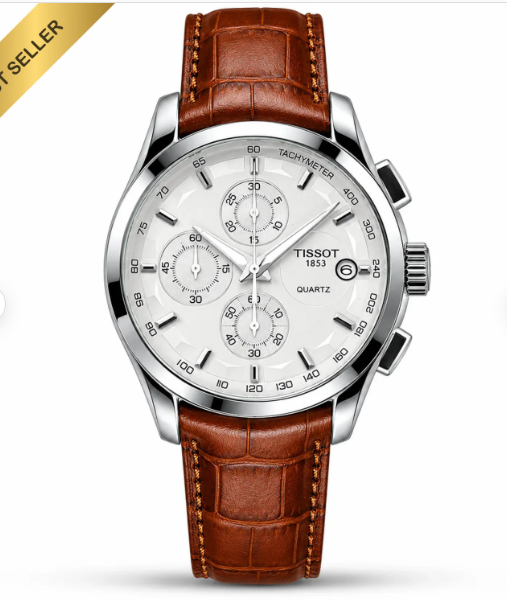 Tsot Leather Strap Chronograph Watch