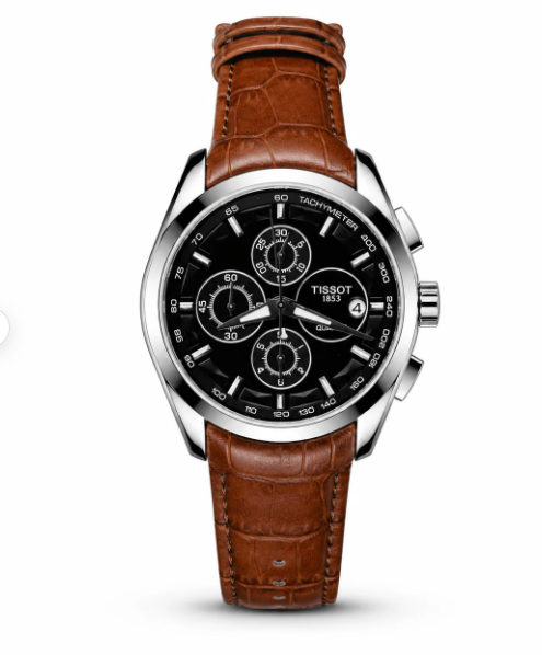 Tsot Leather Strap Chronograph Watch